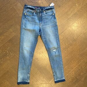 NFS G 12 GAP NWT denim stretch high rise jjegging adjustable waist distressed ND